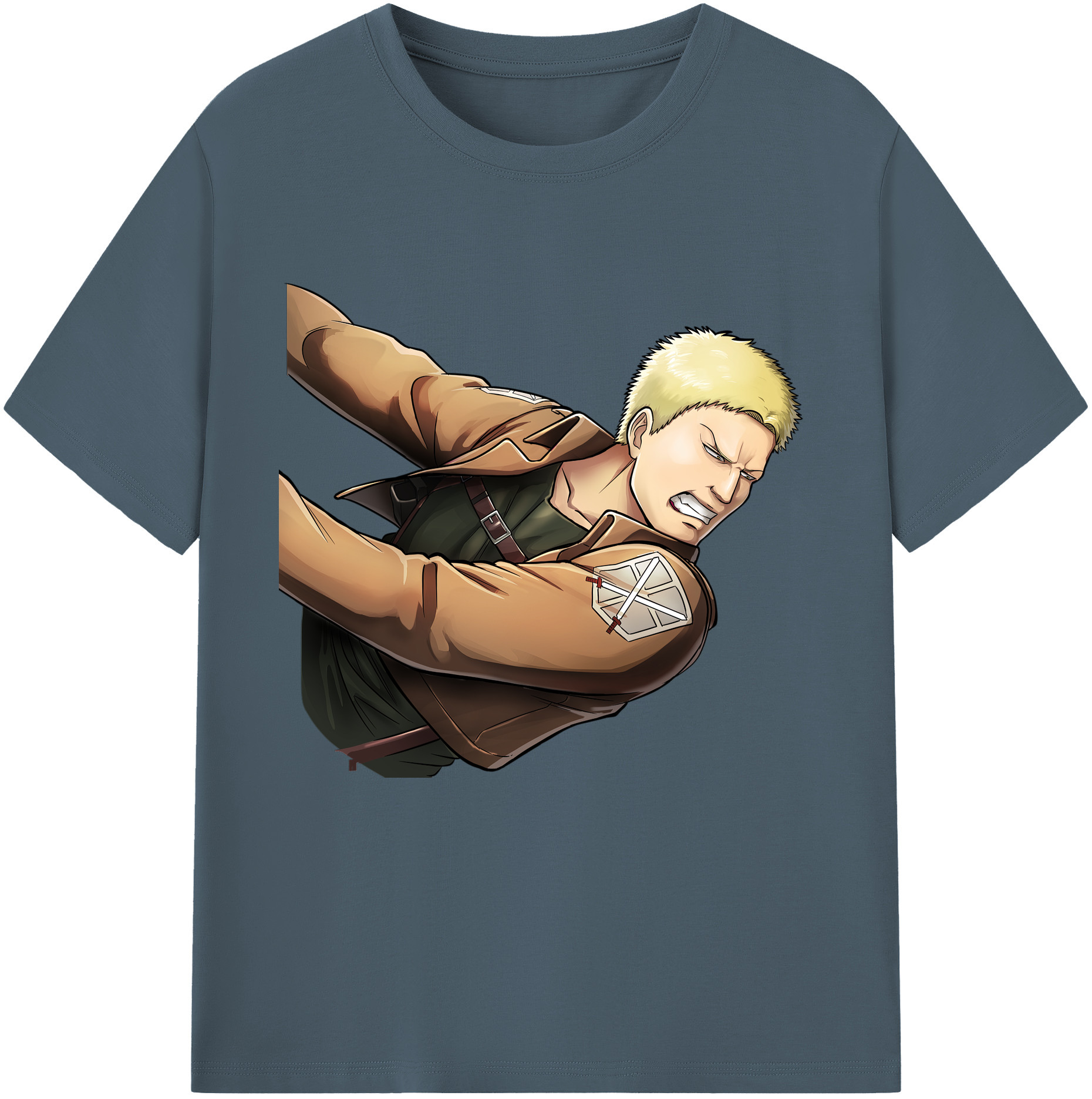 （画像用） 進撃の巨人 ライナー・ブラウン Attack on Titan Reiner Braun 綿100％半袖Tシャツ（フロントプリント）